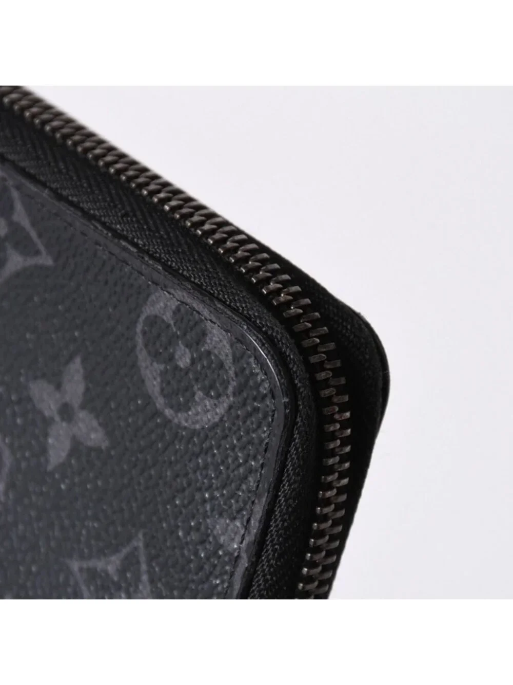 Louis Vuitton Zippy Wallet Vertical Monogram Eclipse Canvas Black Silver